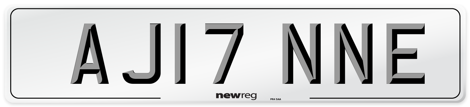 AJ17 NNE Number Plate from New Reg